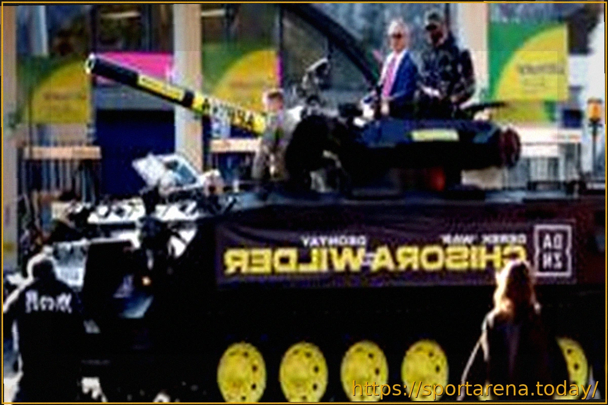 Preview Чисора эффектно прибыл на пресс-конференцию Уайлдера на танке в сопровождении Фараджа